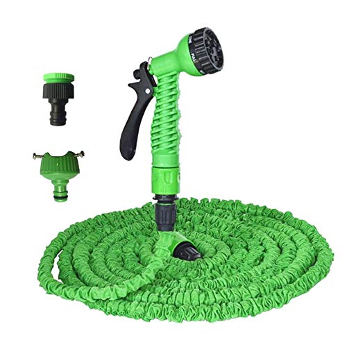 LAQI Manguera de Agua Coche de la Manguera del jardín Ampliable con 8 Funciones Boquilla de pulverización y Dos Conector Diferente LAQI Manguera de Agua Coche de la Manguera del jardín Ampliable con 8 Funciones Boquilla de pulverización y Dos Conector Diferente