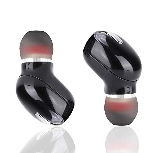 Lazmin Mini Auricular Invisible Bluetooth 5.0, Auriculares inalámbricos Auriculares Deportivos universales Sonido Sonido Auriculares para Autos para teléfonos Inteligentes（Soltero）(Negro)