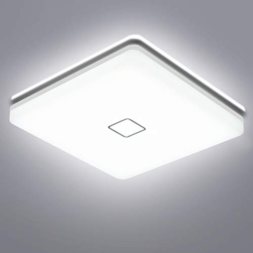 LED Lámpara de Techo, Öuesen 24W 5000K Plafon Led de Techo Lampara Techo Dormitorio IP44 lampara techo Blanco frío 2050LM lampara led para Baño Cocina Dormitorio Balcón Corredor Oficina Comedor LED Lámpara de Techo, Öuesen 24W 5000K Plafon Led de Techo Lampara Techo Dormitorio IP44 lampara techo Blanco frío 2050LM lampara led para Baño Cocina Dormitorio Balcón Corredor Oficina Comedor