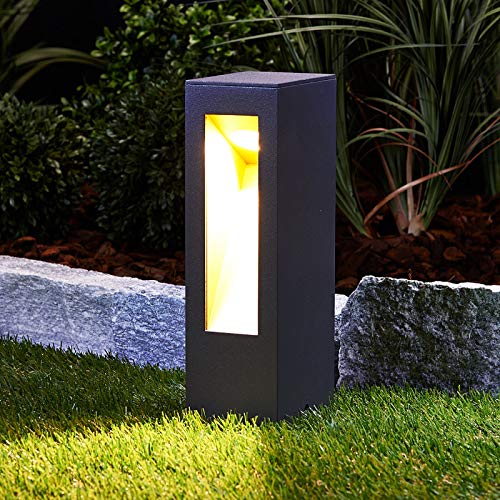 LED Lámpara para exterior 'Jenke' (Moderno) en Negro hecho de Aluminio (1 llama, A+) de Lucande | iluminación de senderos, baliza, iluminación de senderos, farola