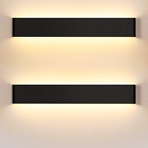 LEDMO 2 * 24W Aplique Pared Interior LED 55CM Lámpara de pared Moderna Perfecto para Salon Dormitorio Sala Pasillo Escalera(2 piezas)