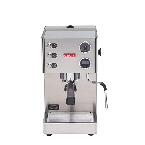 Lelit PL81T PL81T-Grace, Máquina de Espresso Semiprofesional-Pantalla gráfica LCD-Sistema de gestión electrónica LCC, 1000 W, 2.7 litros, Stainless Steel