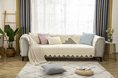 Liveinu Alfombra de felpa cálida con estampado de hojas, antideslizante, multiusos, para sofá, sillón, alfombra japonesa Tatami para suelo, sofá y cama, 70 x 150 cm, color beige
