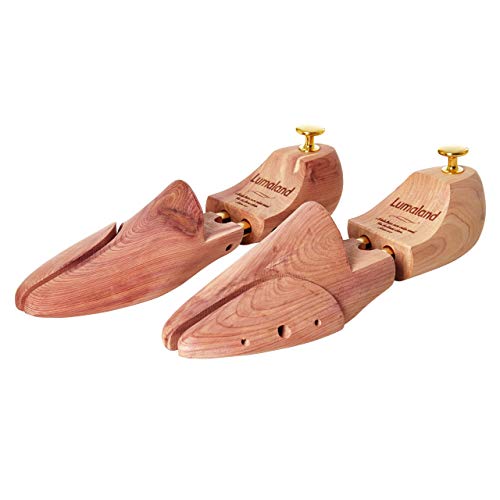 Lumaland Horma de Zapatos de alta calidad para hombres y mujeres en madera de cedro con doble resorte Unisex talla 42/43