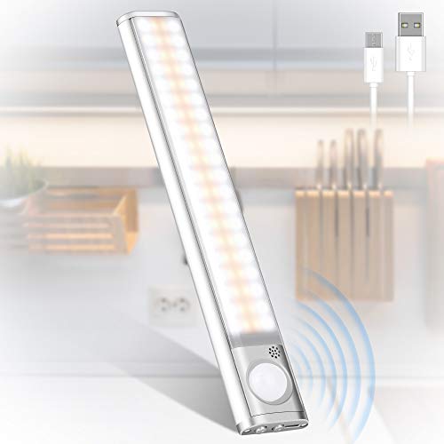 Luz Armario, 160 LED Luces con Sensor de Movimiento, USB Recargable Luz Nocturna, 3 Modos Lámpara de Armario con Tira Magnética, para Armario, Pasillo, Cocina, Escalera, Garaje, Sótano y Emergencias Luz Armario, 160 LED Luces con Sensor de Movimiento, USB Recargable Luz Nocturna, 3 Modos Lámpara de Armario con Tira Magnética, para Armario, Pasillo, Cocina, Escalera, Garaje, Sótano y Emergencias