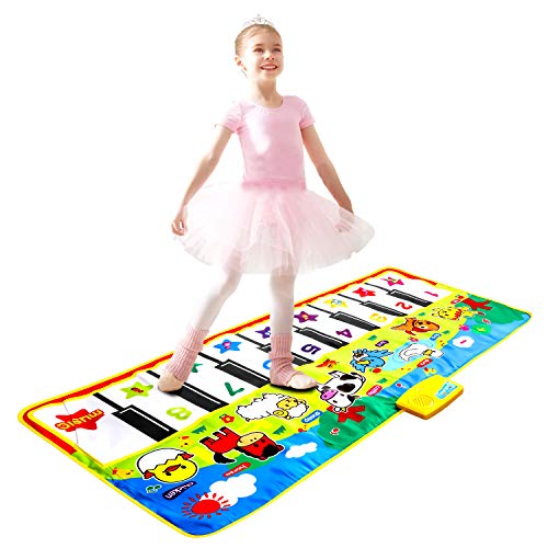 m zimoon Alfombrilla para Piano, Alfombrillas de Música para Niños Alfombrilla de Baile Teclado Estera de Alfombra para Niñas Niños Pequeños