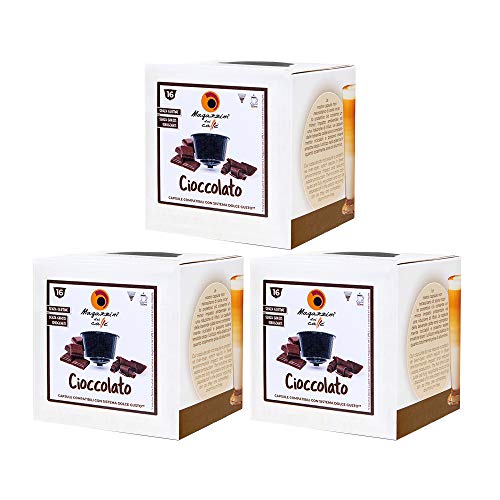 MAGAZZINI DEL CAFFE Chocolate Soluble, 48 Cápsulas Compatibles Nescafè Dolce Gusto de mezcla de Bebida con Sabor a Cacao, Made in Italy, sin OGM, sin Gluten y Grasas Hidrogenadas