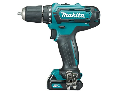 MAKITA 0088381801324 Taladro atornillador 10,8v 2,0ah 2 bateria li-ion diámetro 21, 12 V, Azul, 0