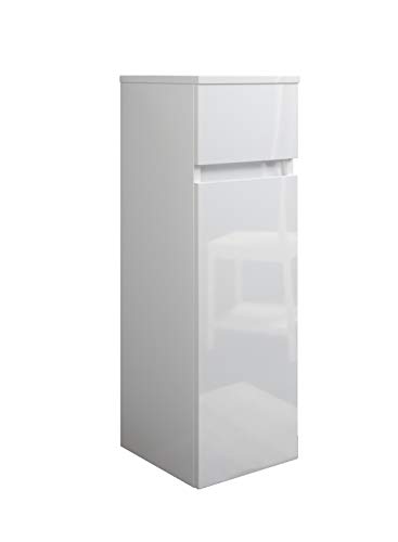 MaMa Store Atena Semicolumna suspendida con 1 cajón y 1 Puerta con Apertura a la Derecha, Laminado, Blanco Brillante Lacado L. 31 x P. 34 x H. 79 cm MaMa Store Atena Semicolumna suspendida con 1 cajón y 1 Puerta con Apertura a la Derecha, Laminado, Blanco Brillante Lacado L. 31 x P. 34 x H. 79 cm