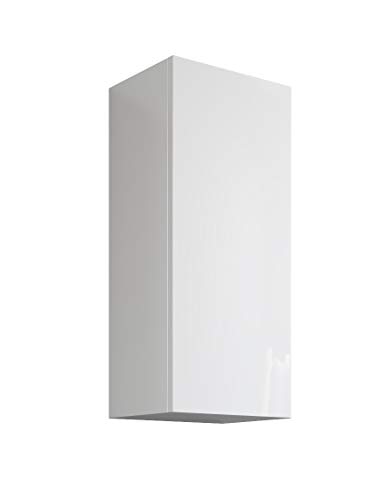 MaMa Store Inversible Atena - Armario Individual Reversible Lacado Blanco Brillante con Puerta Apertura Push and Pull, aglomerado de partículas, Grande MaMa Store Inversible Atena - Armario Individual Reversible Lacado Blanco Brillante con Puerta Apertura Push and Pull, aglomerado de partículas, Grande