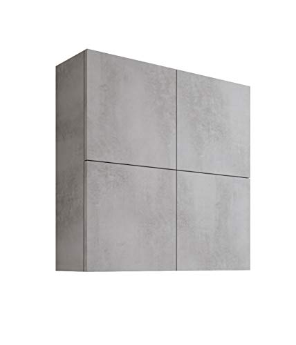 MaMa Store Pensile Doppio Mettitutto a 4 Ante Armario Doble Blanco Brillante Lacado con 4 Puertas Independientes dotadas de Sistema de apetura Push and Pull, Tablero de partículas, Gris Cemento, Cm MaMa Store Pensile Doppio Mettitutto a 4 Ante Armario Doble Blanco Brillante Lacado con 4 Puertas Independientes dotadas de Sistema de apetura Push and Pull, Tablero de partículas, Gris Cemento, Cm