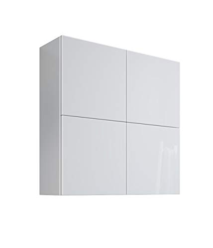 MaMa Store Pensile Doppio Mettitutto a 4 Ante Armario Doble Gris Cemento con 4 Puertas Independientes Equipadas con Sistema de Apertura Push and Pull, Tablero de partículas, L MaMa Store Pensile Doppio Mettitutto a 4 Ante Armario Doble Gris Cemento con 4 Puertas Independientes Equipadas con Sistema de Apertura Push and Pull, Tablero de partículas, L