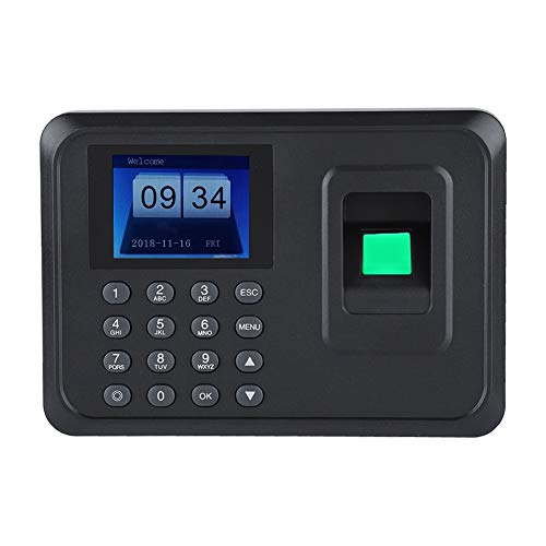 Máquina Biométrica de Huellas Dactilares de Control de Accesos con 2,4 in Pantalla TFT LCD Que Apunta sin Asistencia del Software de Empleados para Oficina(Negro)