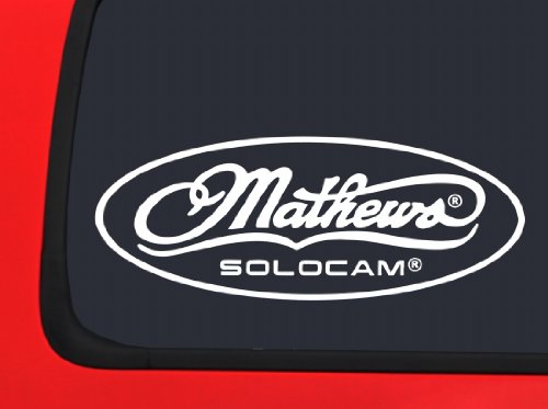 Mathews solocam Logo 'd – con arco y caza, color blanco ventana adhesivo
