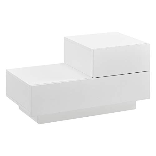 Mesa de Noche con 2 Cajones 38 x 70 x 35 cm Mesita de Noche Cajón en la Parte Derecha Mesilla Armario para Almacenar Blanco Mate Mesa de Noche con 2 Cajones 38 x 70 x 35 cm Mesita de Noche Cajón en la Parte Derecha Mesilla Armario para Almacenar Blanco Mate
