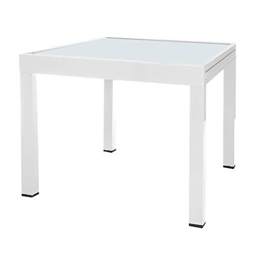 Mesa terraza Extensible Aluminio Blanco Garden - LOLAhome Mesa terraza Extensible Aluminio Blanco Garden - LOLAhome