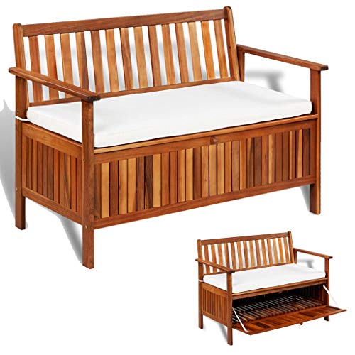 mewmewcat Banco Arcón Exterior Garden Bench Banco de Almacenaje 120x63x84 cm Madera Maciza Acacia mewmewcat Banco Arcón Exterior Garden Bench Banco de Almacenaje 120x63x84 cm Madera Maciza Acacia