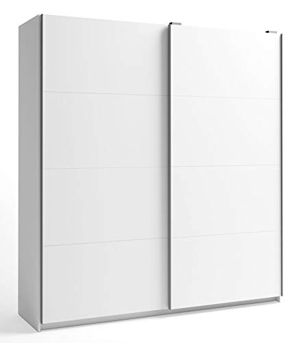 Miroytengo Armario Gran Savona 2 Puertas correderas Color Blanco habitación Dormitorio Matrimonio 216x202x56 cm…