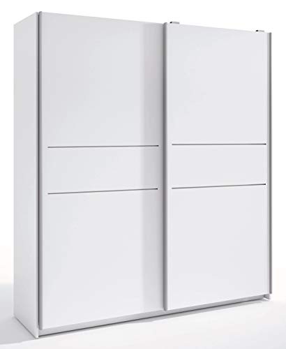 Miroytengo Armario Siena Color Blanco 2 Puertas correderas habitación Dormitorio Matrimonio 201x182x56 cm