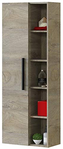Miroytengo Columna baño Aseo 1 Armario y estantes Color Roble Alaska Estilo Industrial almacenaje 135x51x25 cm Miroytengo Columna baño Aseo 1 Armario y estantes Color Roble Alaska Estilo Industrial almacenaje 135x51x25 cm