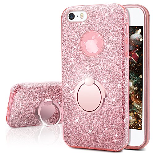 Miss Arts Funda iPhone SE, Funda iPhone 5S / 5, Carcasa Brillante Brillo con Soporte, Cubierta Exterior de TPU Suave + armazón Interior de PC Duro para Apple iPhone SE 5S 5 -Rose Oro Miss Arts Funda iPhone SE, Funda iPhone 5S / 5, Carcasa Brillante Brillo con Soporte, Cubierta Exterior de TPU Suave + armazón Interior de PC Duro para Apple iPhone SE 5S 5 -Rose Oro