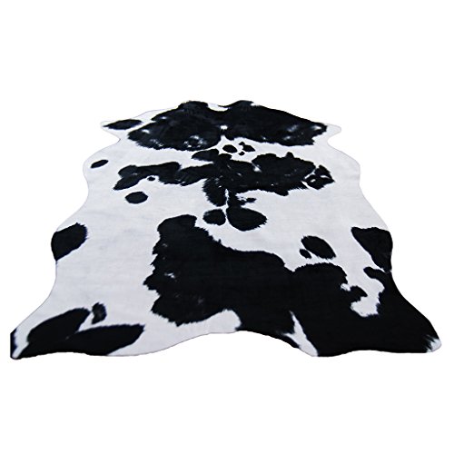 Mjb Alfombra de Piel de Vaca Modelo Animal Europeo Vaca Mesa de Centro Mesa de Centro Felpa Alfombra de Piso (Color : Black, Size : 140 * 200CM)
