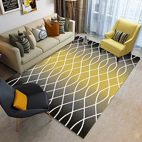 Alfombra de lujo grande para sala de estar, 300x400, decoración de  habitación abstracta, gris y amarillo, alfombra moderna para dormitorio,  alfombra