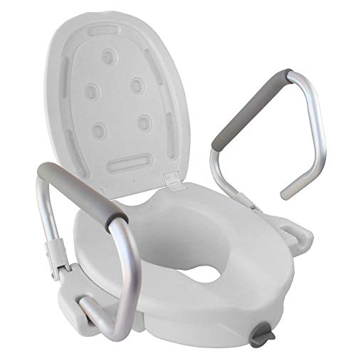Mobiclinic, Elevador WC Guadiana, Con tapa, Ayuda de baño para ancianos y minusválidos, Reposabrazos abatibles, ergonómico, ligero, blanco Mobiclinic, Elevador WC Guadiana, Con tapa, Ayuda de baño para ancianos y minusválidos, Reposabrazos abatibles, ergonómico, ligero, blanco