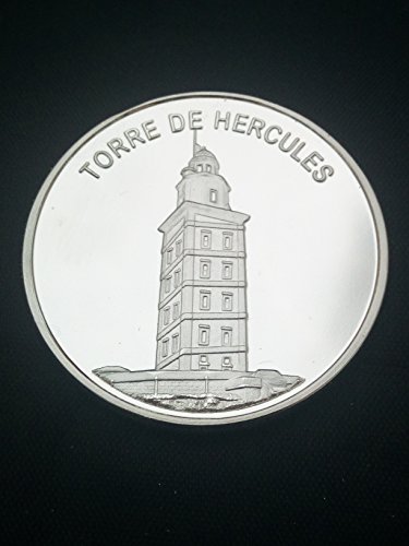 Moneda bañada en plata Torre de Hercules (A Coruña)