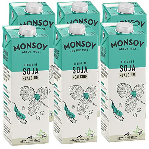 MONSOY - Bebida De Soja Calcio BIO - Caja de 6 x 1L