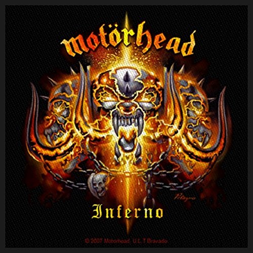 Motorhead Patch Inferno Band Logo Oficial Nuevo Negro Cotton Sew On (10Cm X Size Accessory Size