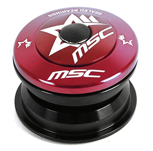 MSC Bikes MSC 1 1/8" - Dirección Semi integrada de Ciclismo, Color Rojo anodizado