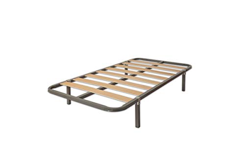 MUEBLIX.COM | Somier Eco para Cama 90 x 190 cm | Somier con 4 Patas | Láminas Madera de Chopo de 17 cm y Estructura de Tubos de Acero | Útil para Camas Nido o Camas Individuales