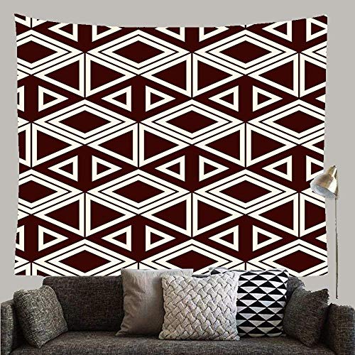 N / A Alfombra Popular Craft Patch Brown Abstract Tribal Pattern Aboriginal African Applique Aztec Geometric Custom Tapestry Wall Hanging Art Decoration for Bedroom Living Room Dorm
