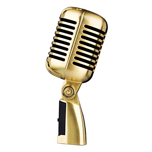#N/a Micrófono Vocal dinámico Retro clásico-estilo antiguo, para direcciones públicos o teatro-sistemas de sonido de escenario - Oro