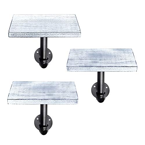 Navaris Set de 3X balda de Madera - Estanterías flotantes de Pared para Adornos - Repisas Modernas para Cocina Dormitorio o baño - Blanco Envejecido Navaris Set de 3X balda de Madera - Estanterías flotantes de Pared para Adornos - Repisas Modernas para Cocina Dormitorio o baño - Blanco Envejecido