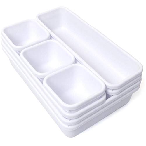 Nicedier Blanco Herramienta de Cocina Bandeja cajón Organizador Divisor de plástico Caja de almacenaje casera Blanca 8 pcs Nicedier Blanco Herramienta de Cocina Bandeja cajón Organizador Divisor de plástico Caja de almacenaje casera Blanca 8 pcs