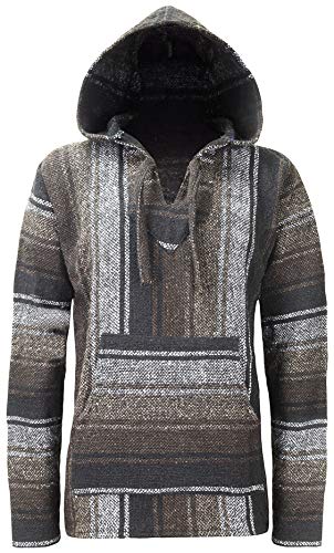 ÖLAND OUTDOORS Baja Hippie - Poncho mexicano con capucha para hombre, mujer, niño, niña, alfombra – Fabricado en México – (sudadera con capucha original a rayas original) ÖLAND OUTDOORS Baja Hippie - Poncho mexicano con capucha para hombre, mujer, niño, niña, alfombra – Fabricado en México – (sudadera con capucha original a rayas original)