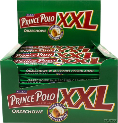 Olza Prince Polo ORZECHOWE XXL 28 x 52 g. Barrita polaca con crema de avellana