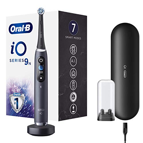 Oral-B iO 9n Cepillo Eléctrico Recargable Con Tecnología De Braun, 1 Mango Negro Con Diseño De Alta Gama Y Tecnología Magnética, Pantalla En Color, 1 Cabezal De Recambio, 1 Estuche De Viaje De Carga Oral-B iO 9n Cepillo Eléctrico Recargable Con Tecnología De Braun, 1 Mango Negro Con Diseño De Alta Gama Y Tecnología Magnética, Pantalla En Color, 1 Cabezal De Recambio, 1 Estuche De Viaje De Carga