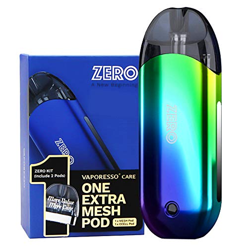 Original de Vaporesso Zero Kit Care Versión (Arco iris), sistema de cápsulas AIO Starter Kit de 2 ml con CCELL Pod y Mesh Pod, alimentado por batería de 650 mah, sin nicotina