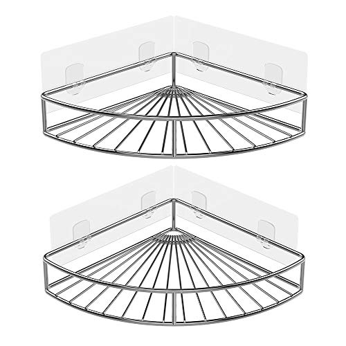 Oriware Adhesivo Estantería de Esquina para Ducha Baño Triangular Organizador Acero Inoxidable Sus 304 Sin Perforar - Pack de 2 Oriware Adhesivo Estantería de Esquina para Ducha Baño Triangular Organizador Acero Inoxidable Sus 304 Sin Perforar - Pack de 2