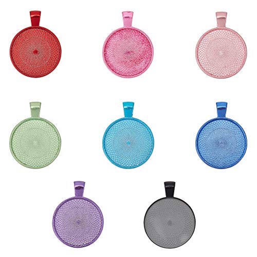 PandaHall Juego de 32 bandejas colgantes, 8 colores 32 piezas colgantes en blanco Biseles Base Cabujón con 32 piezas de cristal Cabujones Clear Dome Azulejos para hacer fotos joyas PandaHall Juego de 32 bandejas colgantes, 8 colores 32 piezas colgantes en blanco Biseles Base Cabujón con 32 piezas de cristal Cabujones Clear Dome Azulejos para hacer fotos joyas
