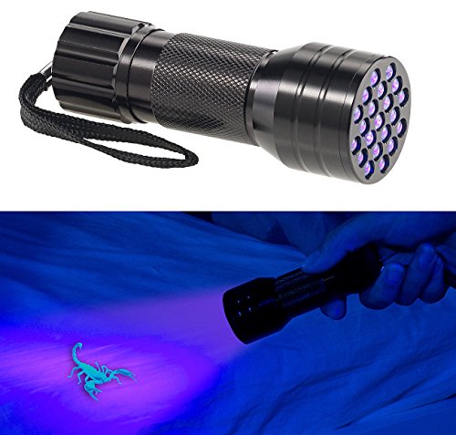 Pearl Lámpara de luz Negra: Linterna UV 2 en 1 y aceptador de Billetes, 21 LED y Funcionamiento con batería (UV Luz Negra lámpara)