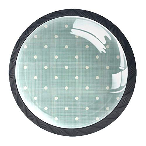 Perillas de cajón de gabinete de puntos retro geométricos abstractos Perillas de cajón Forma de círculo Tirador de vidrio para puerta de gabinete Armario Armario 4 piezas