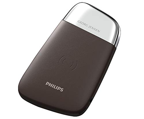 Philips JP10/00 Batería Externa Móvil 10.000 mAh Power Bank con Cargador Inalámbrico Qi (Cable USB-A a USB-C, Indicador LED, Lujosa Piel Muirhead) Diseño de Philips/Georg Jensen - Modelo 2020/2021