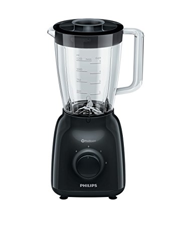 Philips licuadora/batidora de Vaso, Color Negro hr2145/90, 500 W, Vidrio, 2 Velocidades