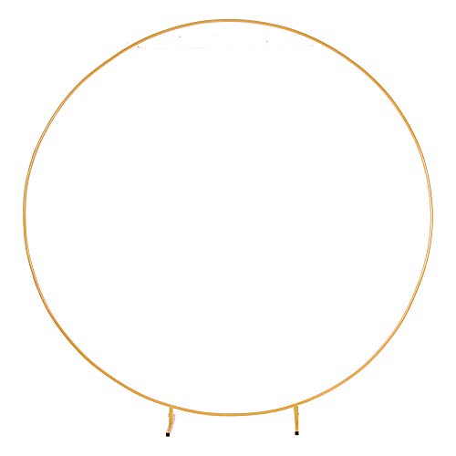 PILIN Kit de arco de globo redondo de metal dorado enorme Extraíble Fácil de transportar y reutilizable La mejor decoración para eventos de fiesta (∅2.2M/7.2FT)
