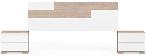 Pitarch Cabecero + mesitas Noche Erika habitación Matrimonio Dormitorio Estilo Moderno para Camas de 150 cm Pitarch Cabecero + mesitas Noche Erika habitación Matrimonio Dormitorio Estilo Moderno para Camas de 150 cm