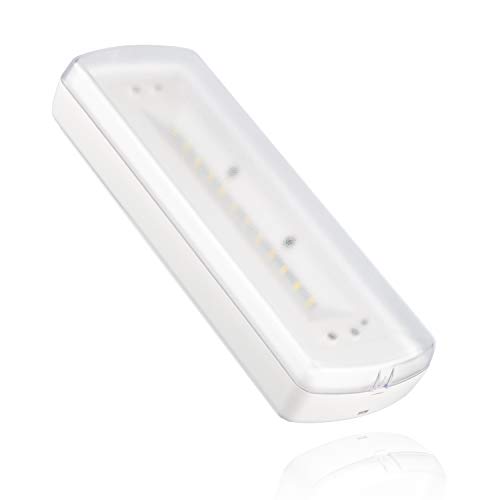 POPP®Luz de Emergencia LED de 1.5W 100 200 300 lumenes con AUTOTEST. Luz Fría chip SMD alto rendimiento. Instalación en superficie y empotrable. Resistente al fuego (Superficie-200Lúmen, 1 UNIDAD)